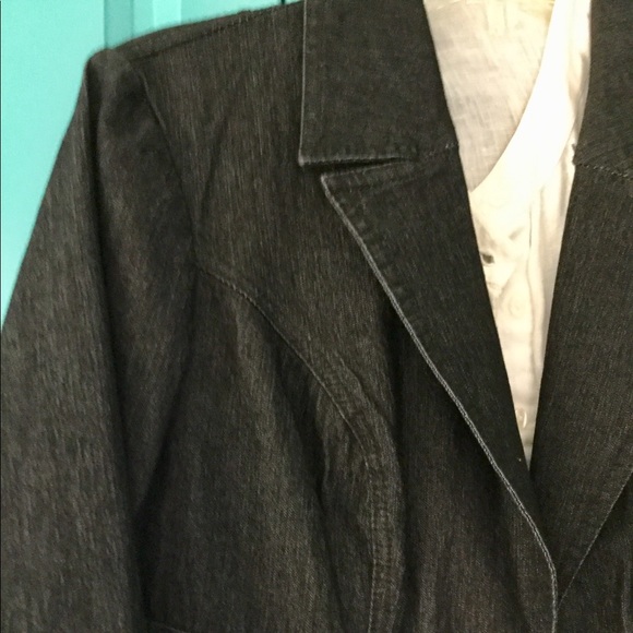 DUSTER VINTAGE BISOU DENIM Charcoal MIDI Distressed NATURALLY - Picture 2 of 10